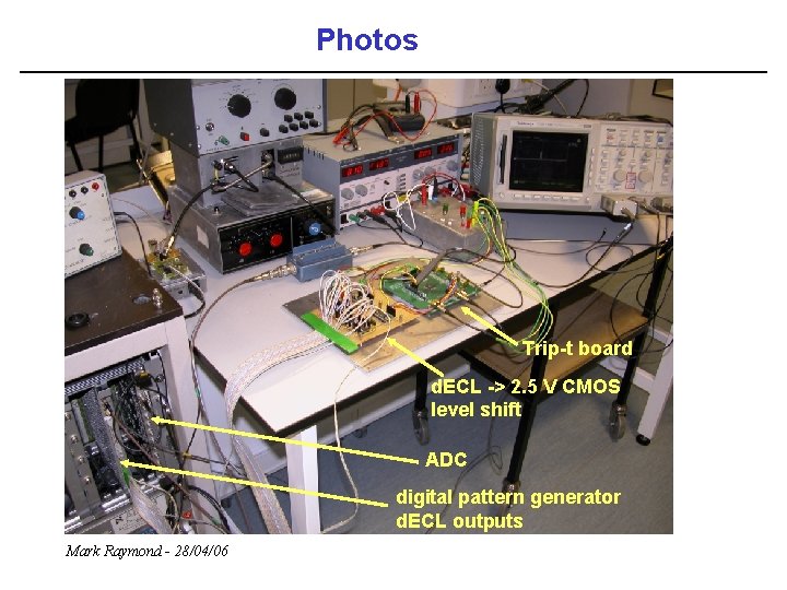 Photos Trip-t board d. ECL -> 2. 5 V CMOS level shift ADC digital