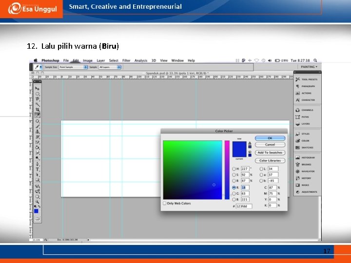 12. Lalu pilih warna (Biru) 17 