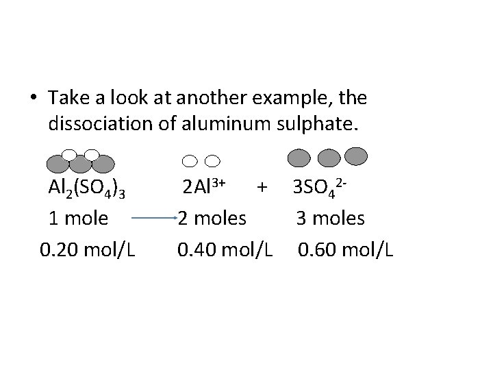  • Take a look at another example, the dissociation of aluminum sulphate. Al