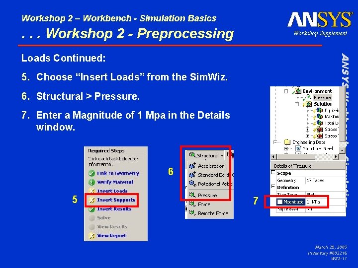 Workshop 2 – Workbench - Simulation Basics . . . Workshop 2 - Preprocessing