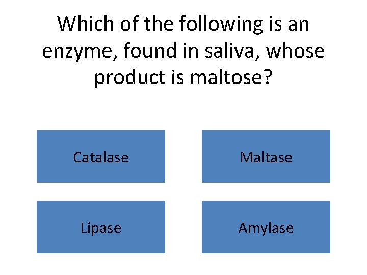 Which of the following is an enzyme, found in saliva, whose product is maltose?