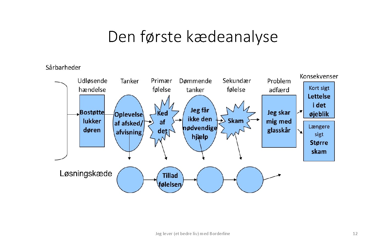 Den første kædeanalyse Jeg lever (et bedre liv) med Borderline 12 