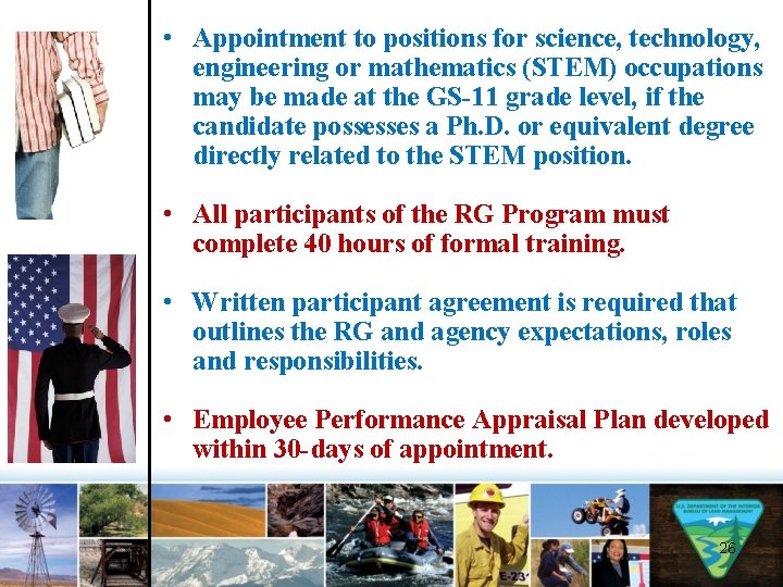  • Appointment to positions for science, technology, engineering or mathematics (STEM) occupations may