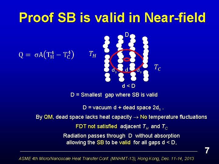 Proof SB is valid in Near-field D ds d ds d < D D