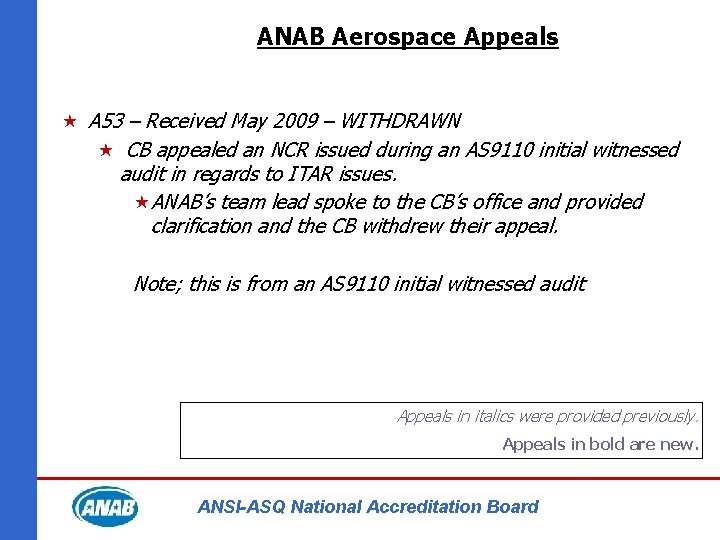 ANAB Aerospace Appeals « A 53 – Received May 2009 – WITHDRAWN « CB