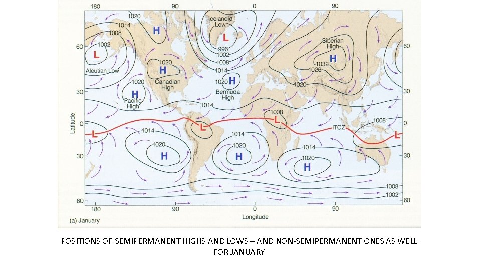 POSITIONS OF SEMIPERMANENT HIGHS AND LOWS – AND NON-SEMIPERMANENT ONES AS WELL FOR JANUARY