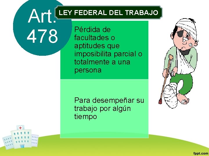 Art. 478 LEY FEDERAL DEL TRABAJO Pérdida de facultades o aptitudes que imposibilita parcial