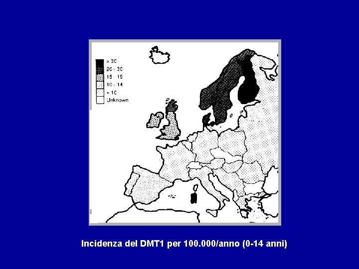 Incidenza del DMT 1 per 100. 000/anno (0 -14 anni) 