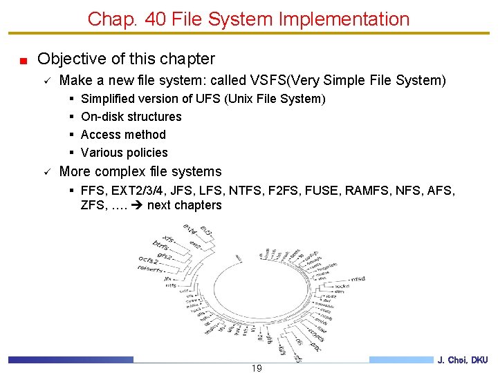 Chap. 40 File System Implementation Objective of this chapter ü Make a new file