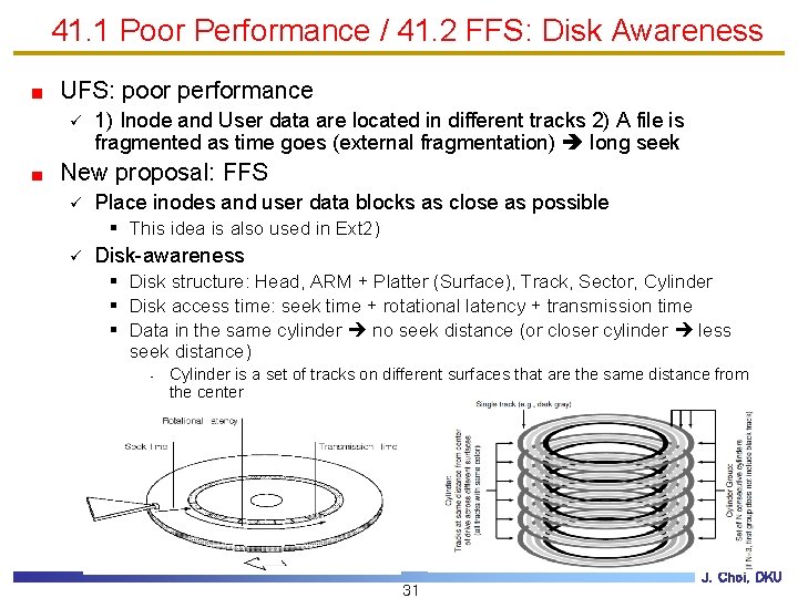 41. 1 Poor Performance / 41. 2 FFS: Disk Awareness UFS: poor performance ü