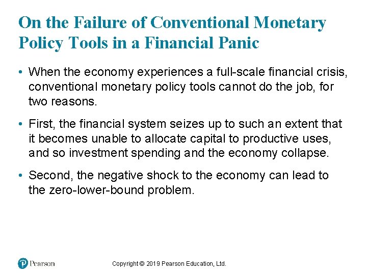 On the Failure of Conventional Monetary Policy Tools in a Financial Panic • When