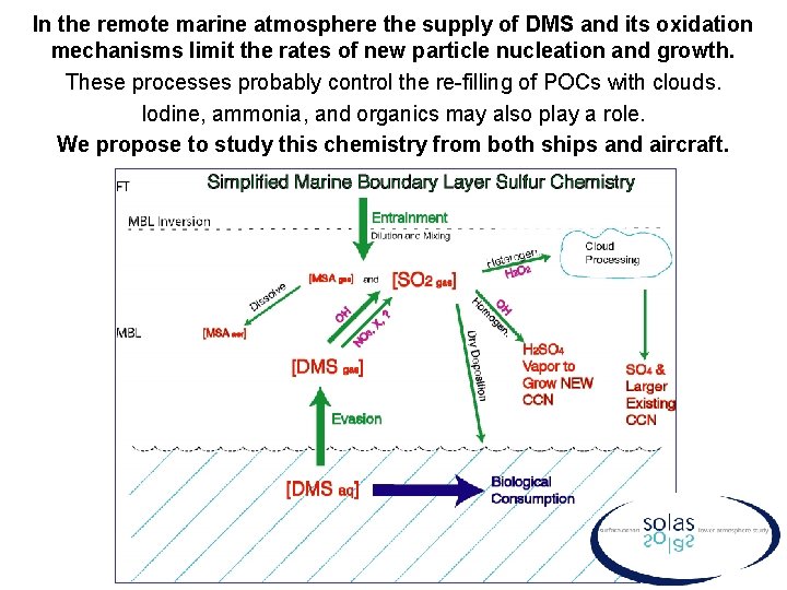 In the remote marine atmosphere the supply of DMS and its oxidation mechanisms limit