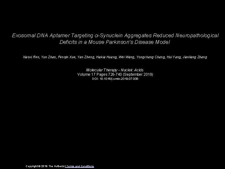 https slidetodoc com exosomal dna aptamer targeting synuclein aggregates reduced neuropathological