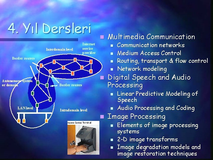 4. Yıl Dersleri Interdomain level n Internet service provider Multimedia Communication n n Border