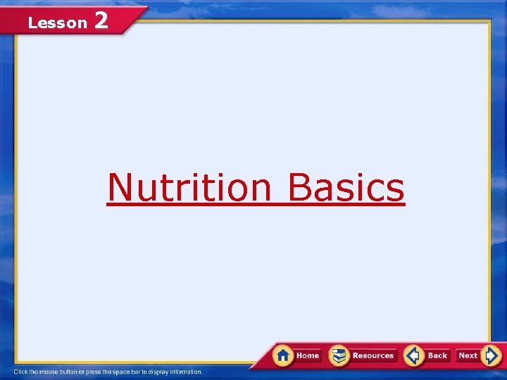 Lesson 2 Nutrition Basics 