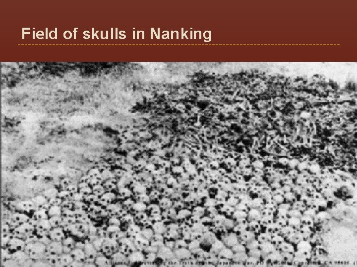 Field of skulls in Nanking 