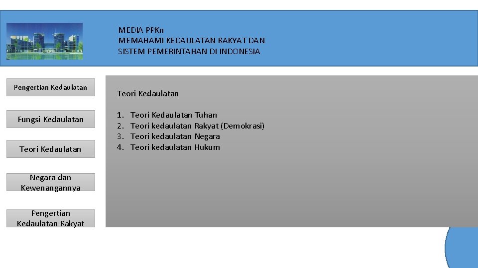 MEDIA PPKn MEMAHAMI KEDAULATAN RAKYAT DAN SISTEM PEMERINTAHAN DI INDONESIA Pengertian Kedaulatan Fungsi Kedaulatan