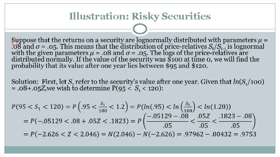 Illustration: Risky Securities � 
