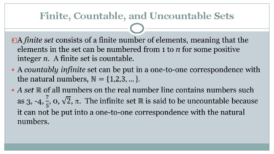 Finite, Countable, and Uncountable Sets � 