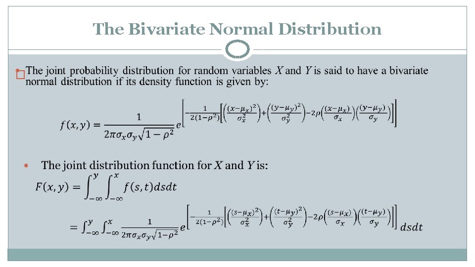The Bivariate Normal Distribution � 