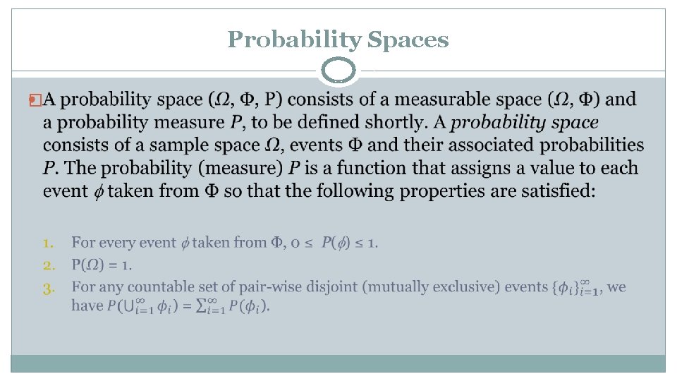 Probability Spaces � 