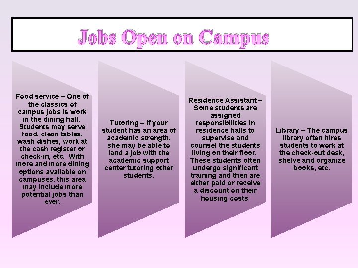 Jobs Open on Campus Food service – One of the classics of campus jobs