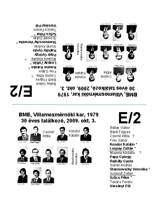Stanisovszky Veronika Kondor Katalin BME, Villamosmérnöki kar, 1979 30 éves találkozó, 2009. okt. 3.