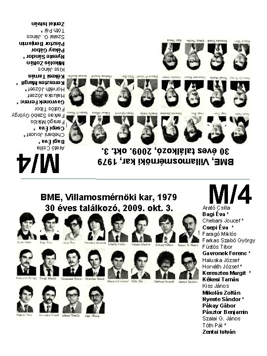 BME, Villamosmérnöki kar, 1979 30 éves találkozó, 2009. okt. 3. Arató Csilla Bagi Éva