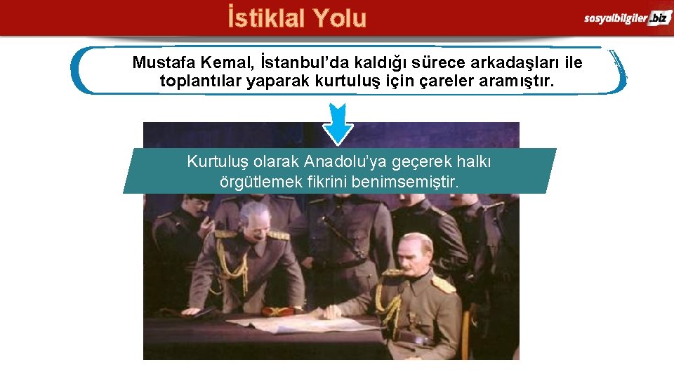 İstiklal Yolu Mustafa Kemal, İstanbul’da kaldığı sürece arkadaşları ile toplantılar yaparak kurtuluş için çareler