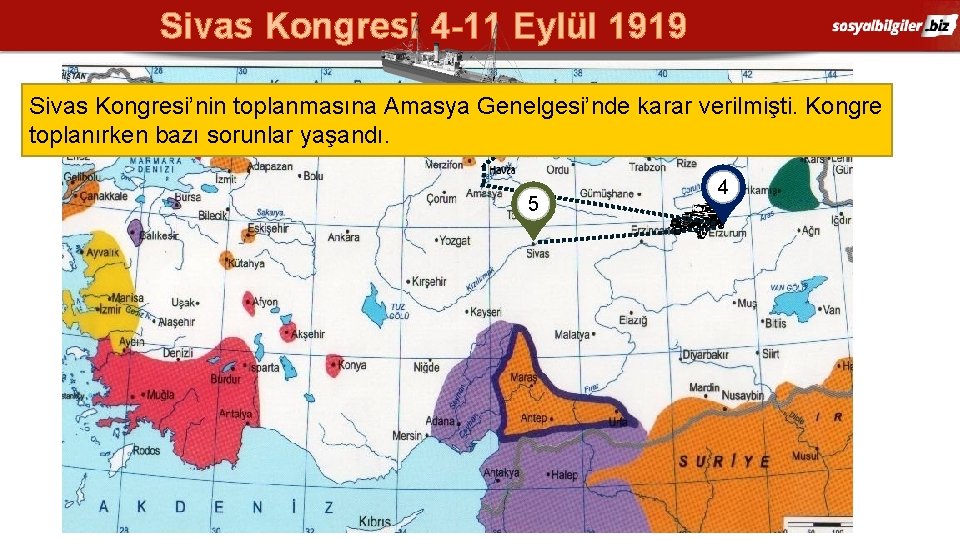 Sivas Kongresi 4 -11 Eylül 1919 Sivas Kongresi’nin toplanmasına Amasya Genelgesi’nde karar verilmişti. Kongre