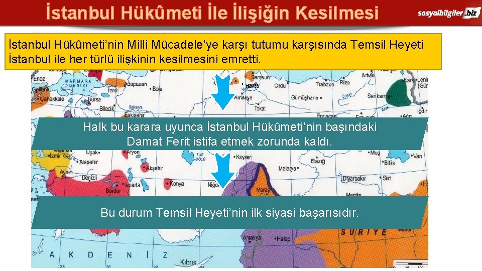 İstanbul Hükûmeti İle İlişiğin Kesilmesi İstanbul Hükûmeti’nin Milli Mücadele’ye karşı tutumu karşısında Temsil Heyeti