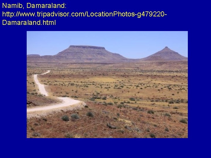 Namib, Damaraland: http: //www. tripadvisor. com/Location. Photos-g 479220 Damaraland. html 