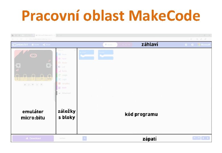 Pracovní oblast Make. Code 