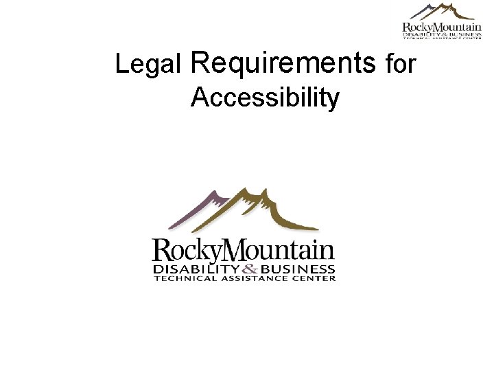 Legal Requirements for Accessibility 