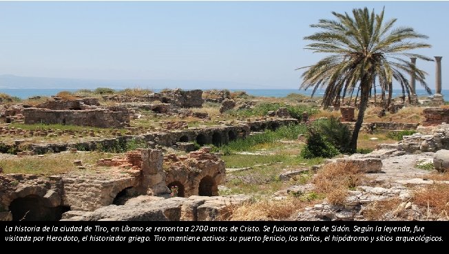 La historia de la ciudad de Tiro, en Líbano se remonta a 2700 antes