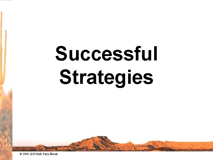 Successful Strategies © 1989 -2018 Beth Terry Events 