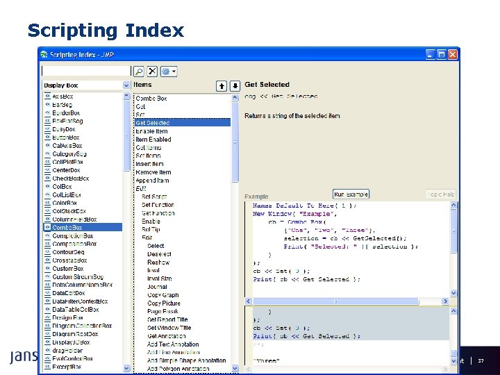 Scripting Index Janssen Research & Development 37 Scripting Index Janssen Research & Development 37