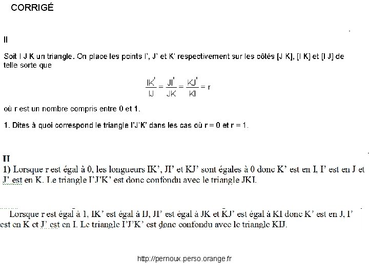 CORRIGÉ http: //pernoux. perso. orange. fr 