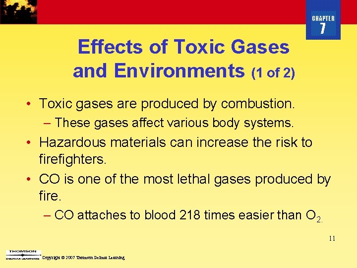 CHAPTER Effects of Toxic Gases and Environments (1 of 2) 7 • Toxic gases