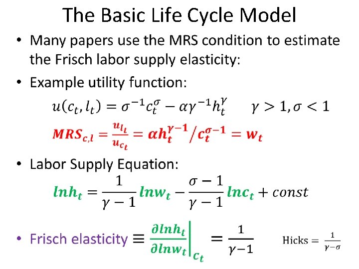 The Basic Life Cycle Model • 