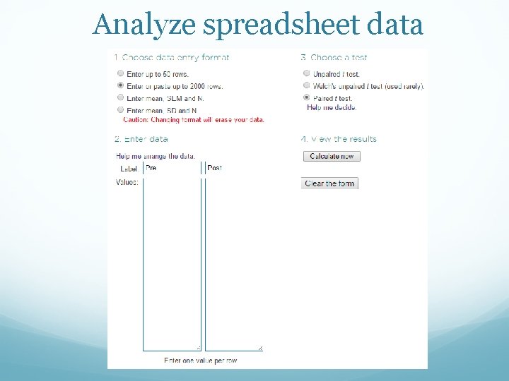 Analyze spreadsheet data 