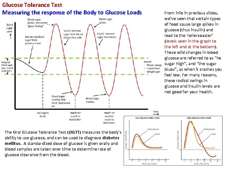 Glucose Tolerance Test Measuring the response of the Body to Glucose Loads The Oral