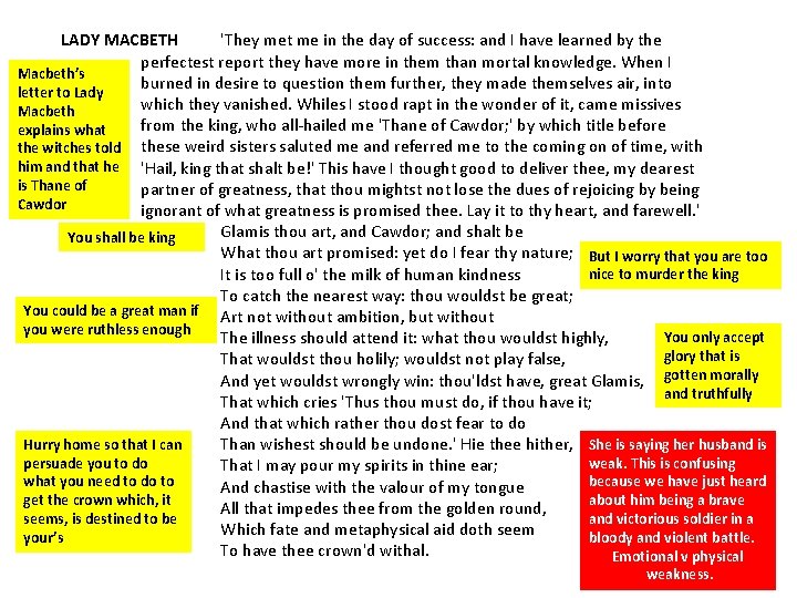 LADY MACBETH 'They met me in the day of success: and I have learned