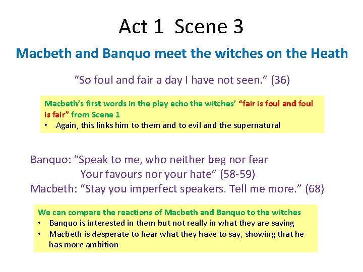 Act 1 Scene 3 Macbeth and Banquo meet the witches on the Heath “So