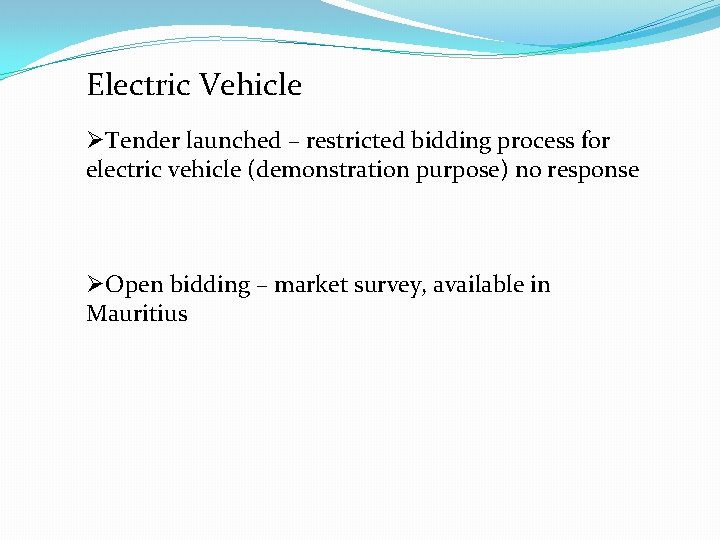 Electric Vehicle ØTender launched – restricted bidding process for electric vehicle (demonstration purpose) no
