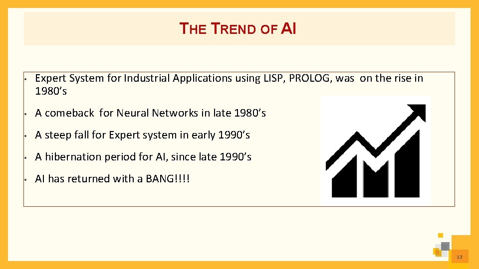 THE TREND OF AI • Expert System for Industrial Applications using LISP, PROLOG, was