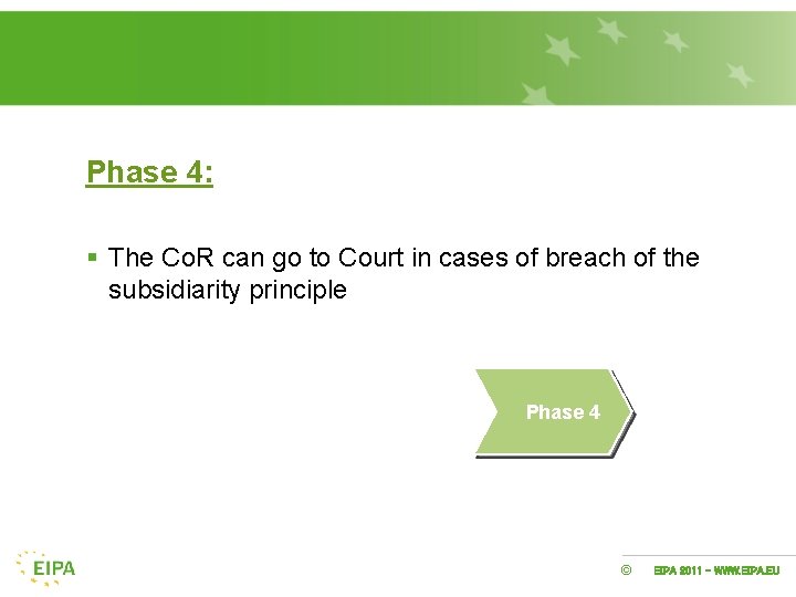 Phase 4: § The Co. R can go to Court in cases of breach