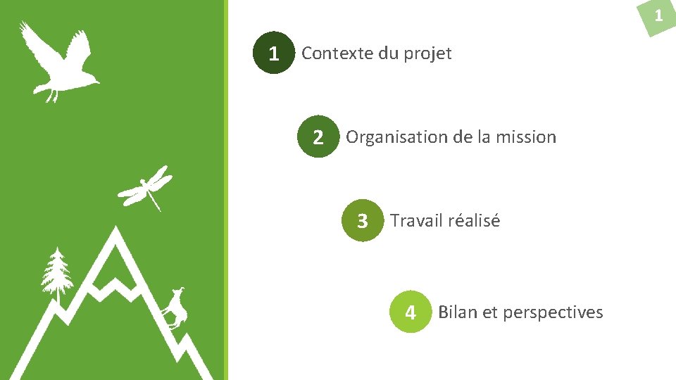 1 1 Contexte du projet 2 Organisation de la mission 3 Travail réalisé 4