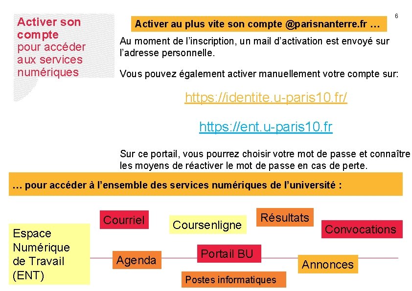 Activer son compte pour accéder aux services numériques Activer au plus vite son compte