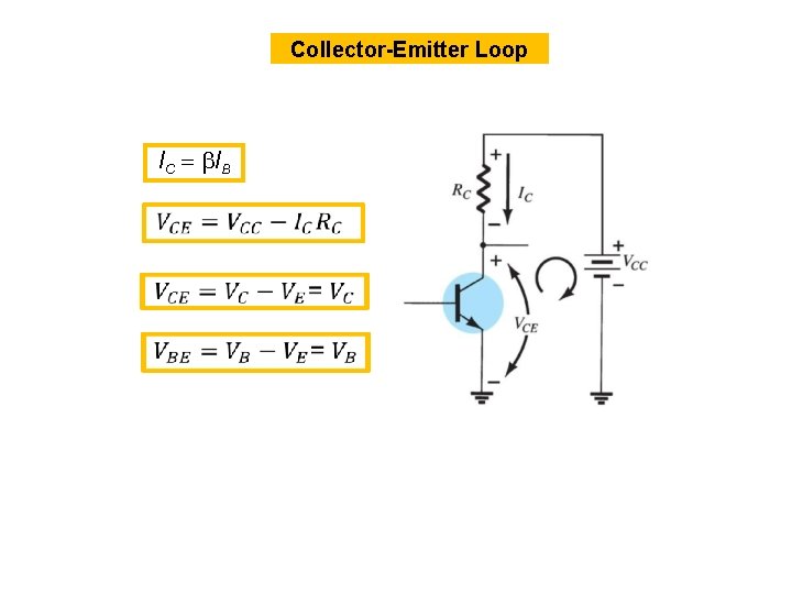 Collector-Emitter Loop IC IB 